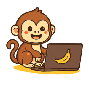 monkey laptop banaan