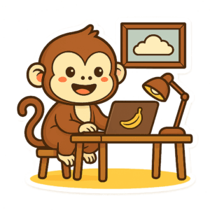 monkey thuiswerkplek